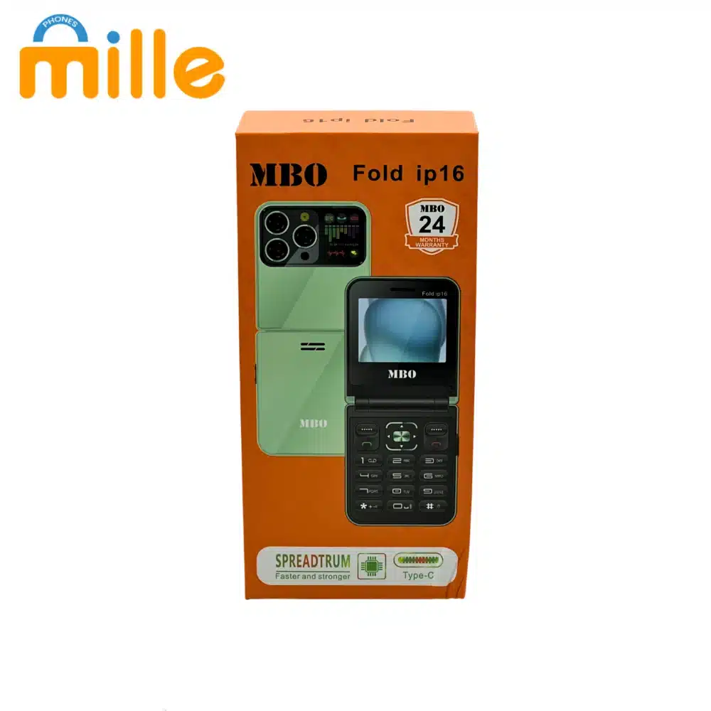 Téléphone MBO Fold IP16 – Téléphone à Clapet Compact avec Double SIM, Radio FM et Lampe Torche – Image 5
