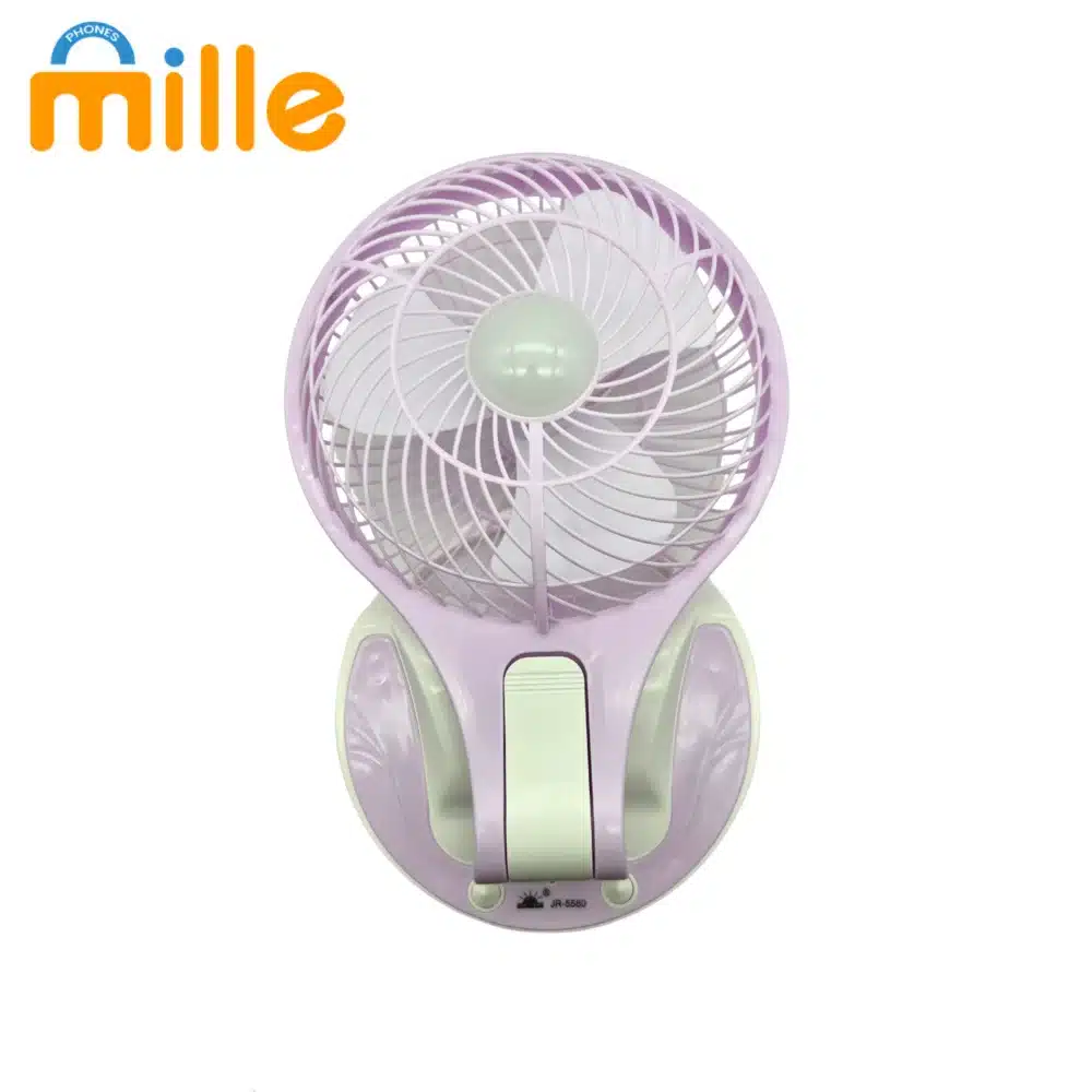 Ventilateur de Table TNTSTAR JR-5580 BLEU – Mini Ventilateur DC/AC 220V & 12V à Batterie – Image 3