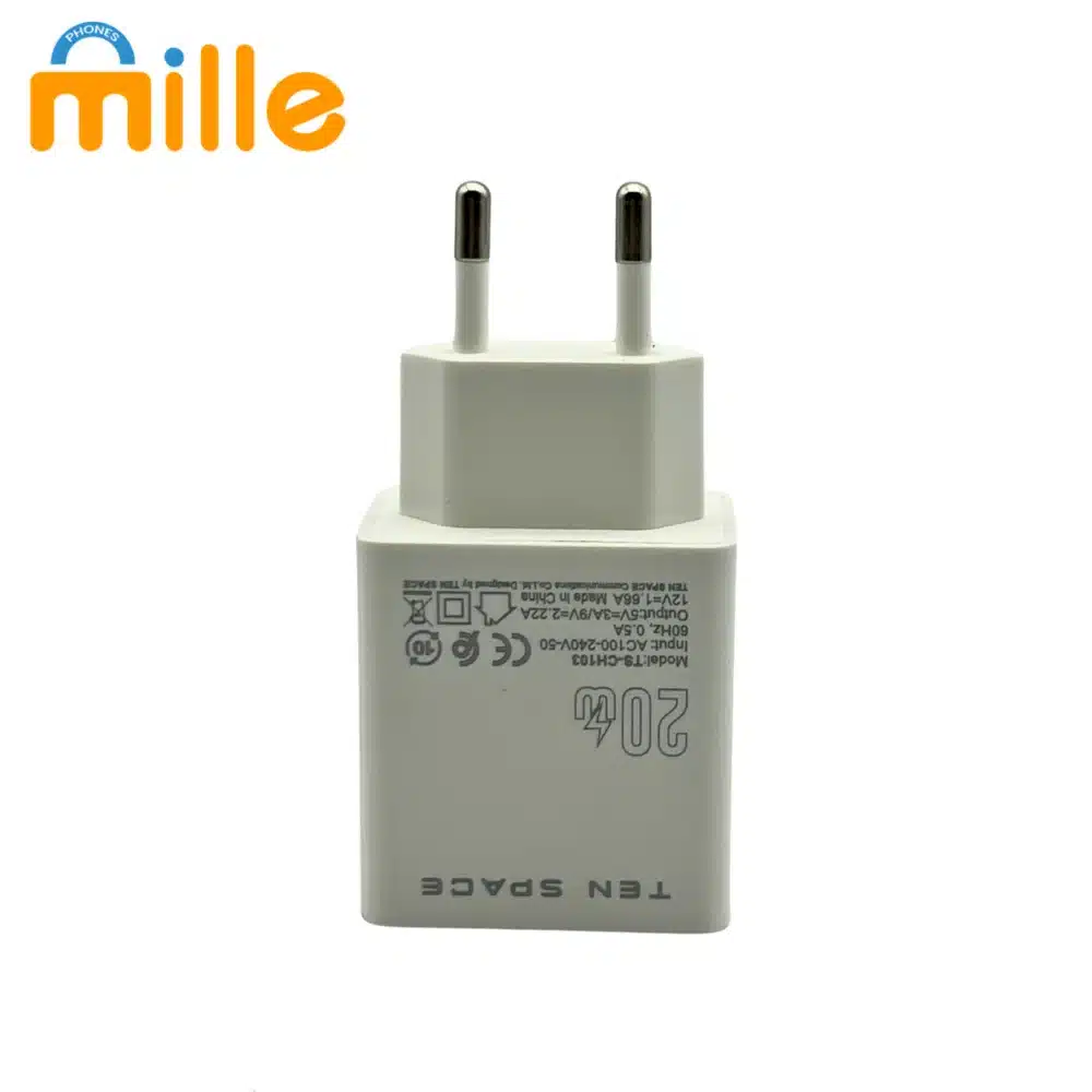 Chargeur TS-CH103 – 20W | Port USB-C | Charge Rapide Power Delivery | Compatible iPhone & Android