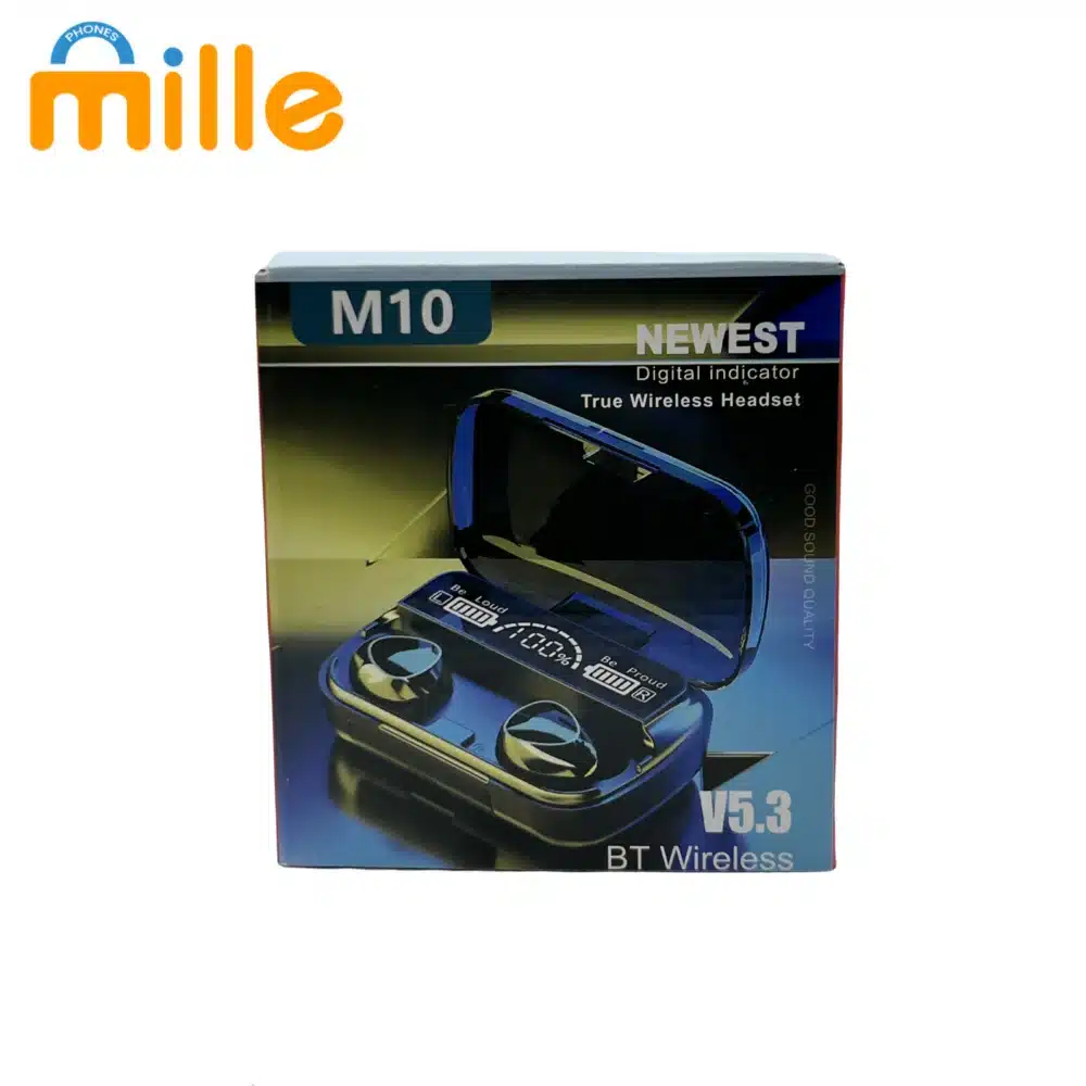 Écouteurs Bluetooth M10 – Boîtier avec Écran LED | Autonomie Longue & Fonction Powerbank | Appels HD & Basses Profondes – Image 4